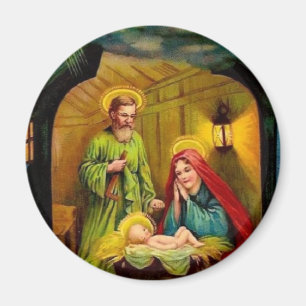 Imán Nacimiento del navidad del vintage de Jesús