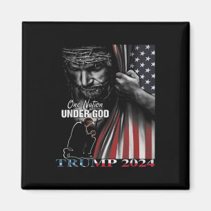 Imán Nación bajo Dios Trump 2024 Dios Bandera Americana