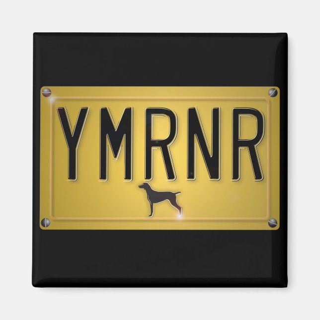 Imán Nación de Weimaraner : Placa de licencia de YMRNR (Frente)