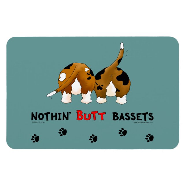 Imán Nada de los "Butt Basset" (Horizontal)