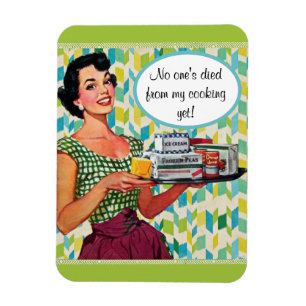 Imán Nadie murió, aún retro Lady Green Kitchen Magnet