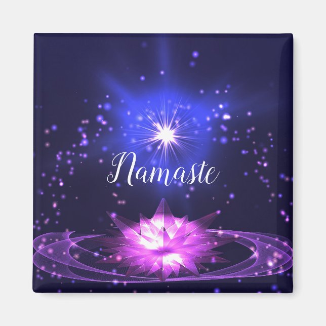 Imán Namaste Cita Purple Crystal Lotus & Star (Frente)