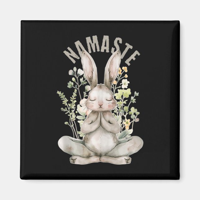 Imán Namaste Easter Rabbit Zen Yoga Interior Peace Spir (Frente)