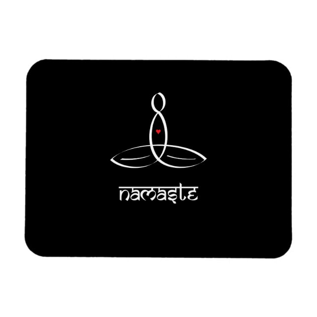 Imán Namaste - estilo sánscrito blanco (Horizontal)