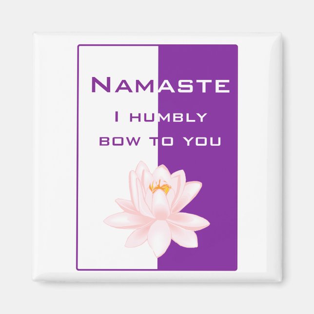 Imán Namaste - me inclino humildemente hacia ti (púrpur (Frente)