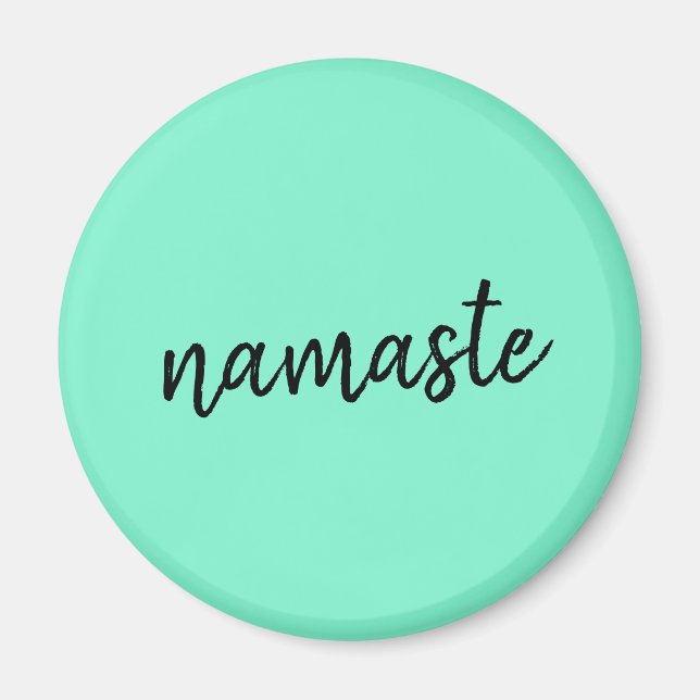 Imán Namaste | Neo Mint Green Modern Yoga Espiritual (Frente)