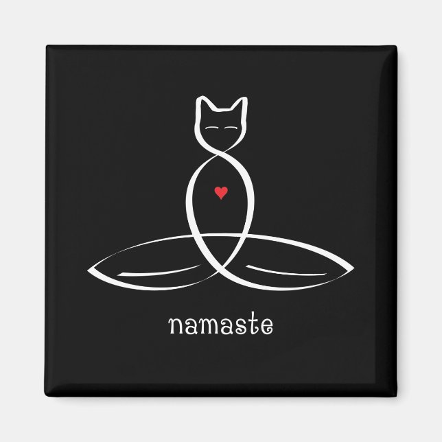 Imán Namaste - Texto de estilo de inclinación. (Frente)