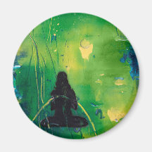 Namaste Yoga Chica Round Magnet