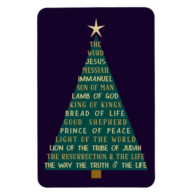 Imán Names of Jesus Christmas Tree (Vertical)