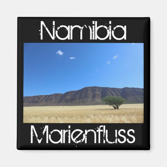 Imán Namibia Marienfluss Savannah Paisaje Naturaleza (Frente)