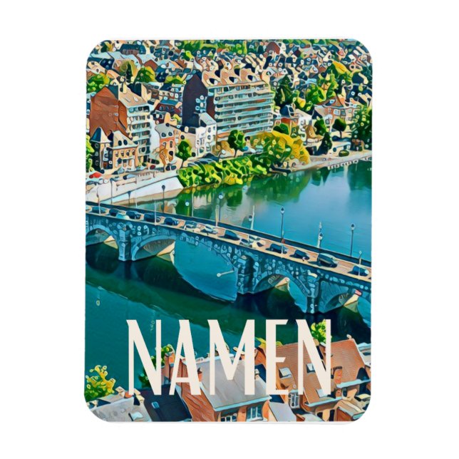 Imán Namur Belgique Photo Vintage (Vertical)