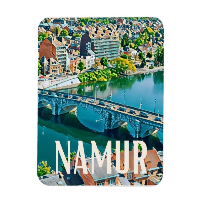 Imán Namur Belgique Photo Vintage (Vertical)