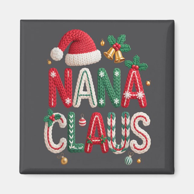 Imán Nana Claus Santa Claus Grandma Family Matching Chr (Frente)
