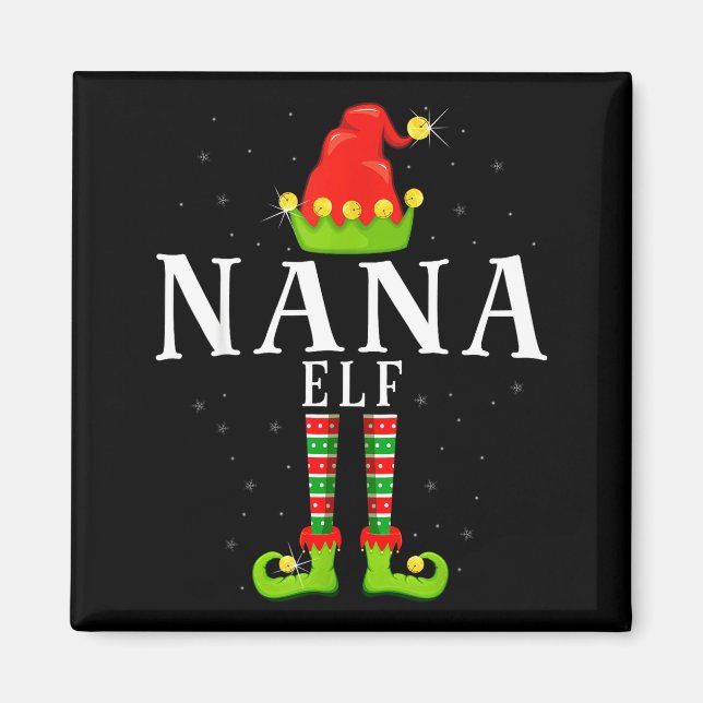 Imán Nana Elf Christmas Matching Xmas Pajama  (Frente)