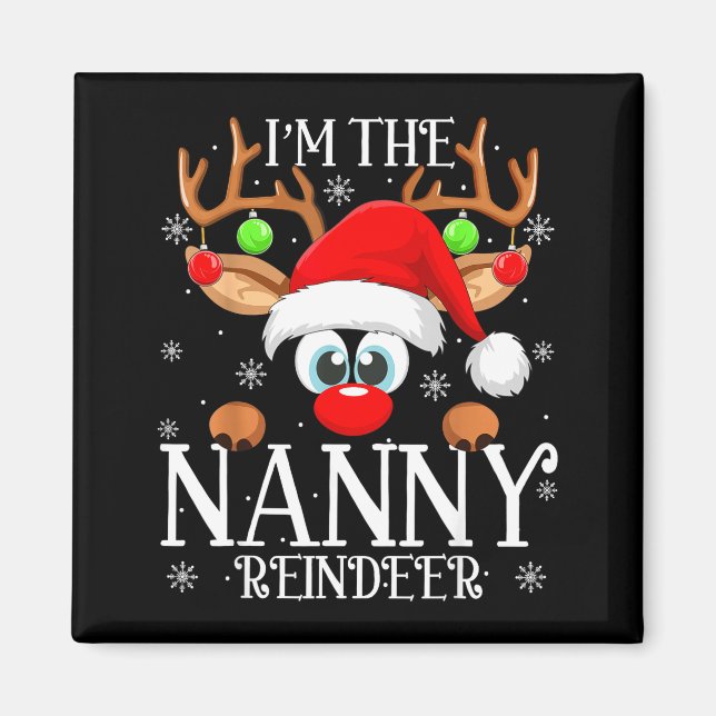 Imán Nanny Reindeer Christmas Family Matching Group Fun (Frente)