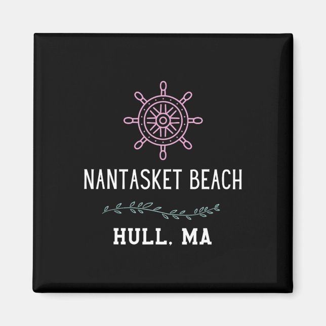 Imán Nantasket Beach Trendy Hull Machusetts Vacation Tr (Frente)
