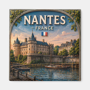 Imán 🌙 Nantes Francia Vistas del Castillo y el Río a l