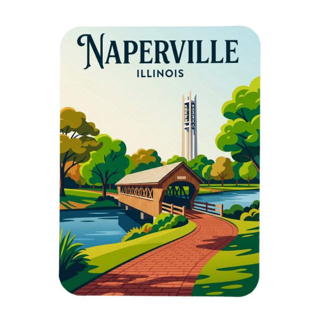 Imán Naperville Riverwalk EE. UU. (Vertical)