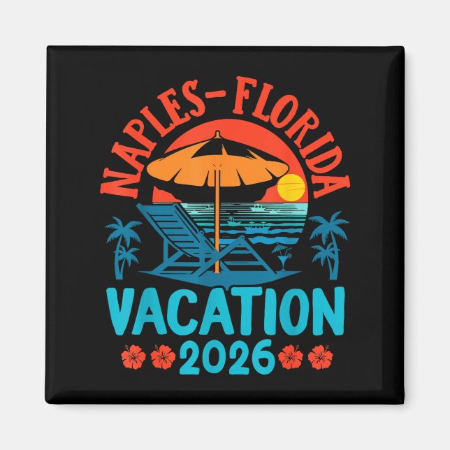 Imán Naples Florida 2026 Family Vacation Beach Summer V (Frente)