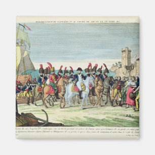 Imán Napoleon que se va para el golf Juan, el 1 de