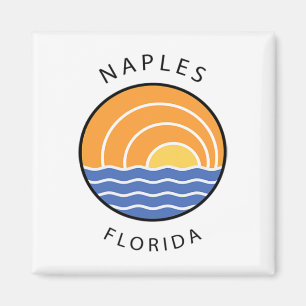 Imán Nápoles Nápoles Florida Ocean Palm Tr retro colori