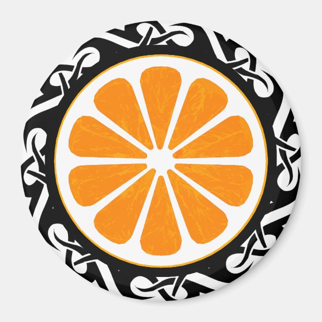 Imán naranja. (Frente)