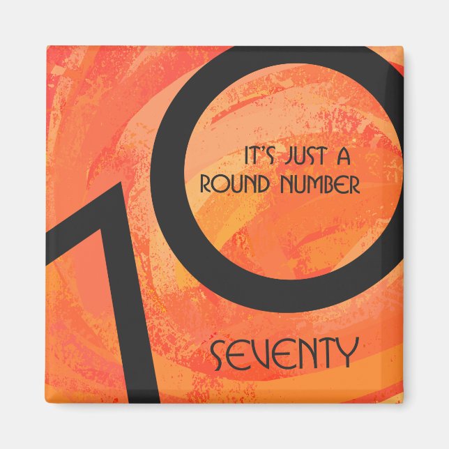 Imán Naranja 70 Década Cumpleaños (Frente)