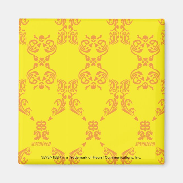 Imán Naranja Amarillo Damask (Frente)