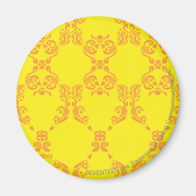 Imán Naranja Amarillo Damask (Frente)