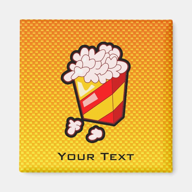 Imán Naranja amarillo Popcorn (Frente)