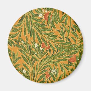 Imán Naranja Árbol Vintage Patrón de fondo Art Nouveau