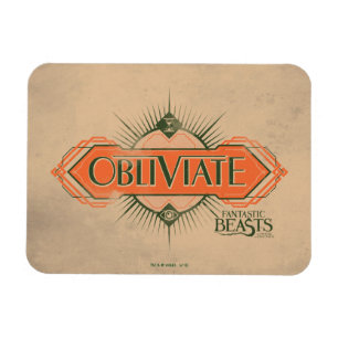 Imán Naranja Art Deco Obliviate Spell Graphic
