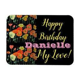 Imán Naranja Black Poppy Happy Birday Fridge Magnet