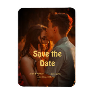 Imán naranja boho guardar la fecha QR añadir foto del n