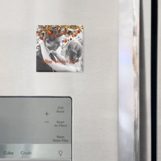 Imán Naranja Brown Foliage Valentine agrega tu propia f