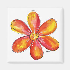 Imán Naranja caprichoso colorido y amarillo