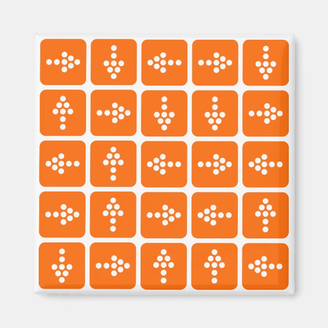 Imán NARANJA cuadrado de flecha LED (Frente)