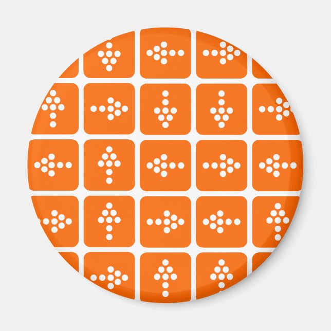 Imán NARANJA cuadrado de flecha LED (Frente)