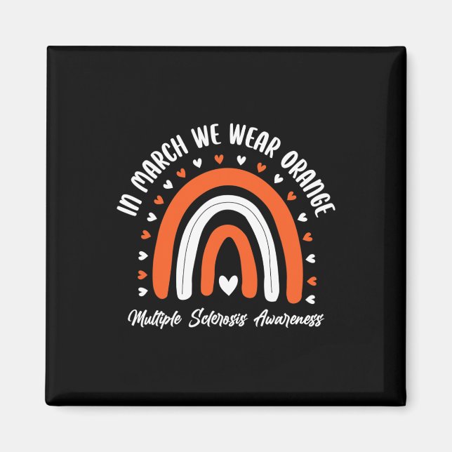 Imán Naranja Cuta Cinta Ms Warrior Esclerosis Múltiple  (Frente)