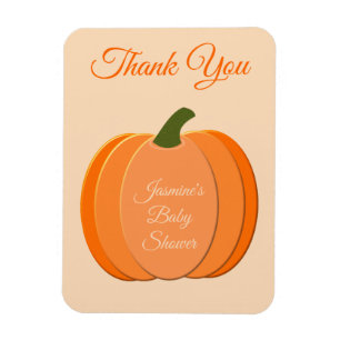 Imán Naranja Cuto Género Neutral Calabaza Baby Shower