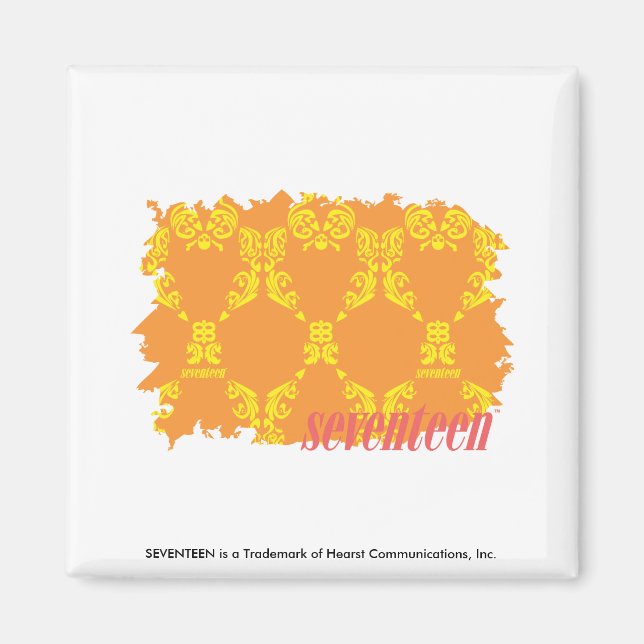 Imán Naranja Damask Amarillo 4 (Frente)