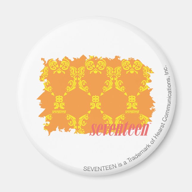 Imán Naranja Damask Amarillo 4 (Frente)