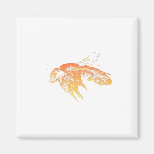 Imán Naranja de abejas de insectos (Frente)