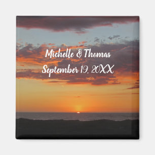 Imán Naranja de bodas de playa Sunset Pacific Favor inv