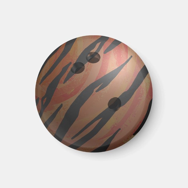 Imán Naranja de Bowling Ball Tiger (Frente)