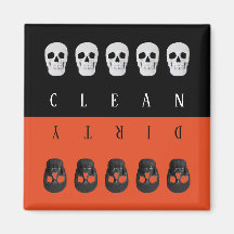 Naranja de cráneo sucio limpio lavavajillas simple