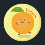 Imán Naranja de danza dulce cítricos<br><div class="desc">¡Por diversión de frugalidad! Este feliz naranja es un lindo personaje de cítricos bailarín creado al adorable estilo personalizado.</div>