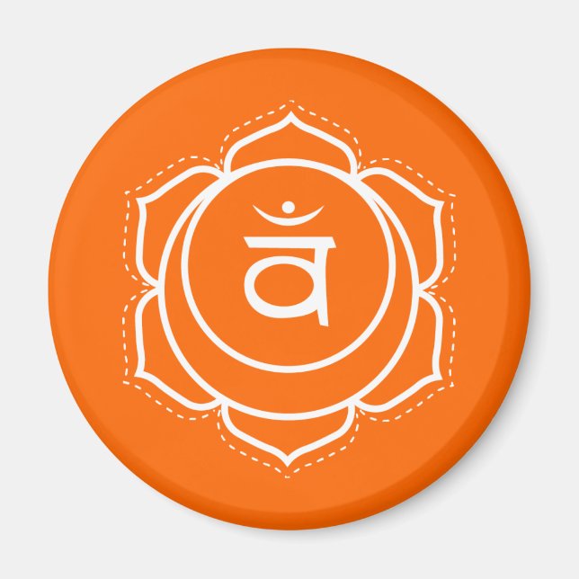 Imán Naranja de flujo creativo Sacral Chakra Magnet (Frente)