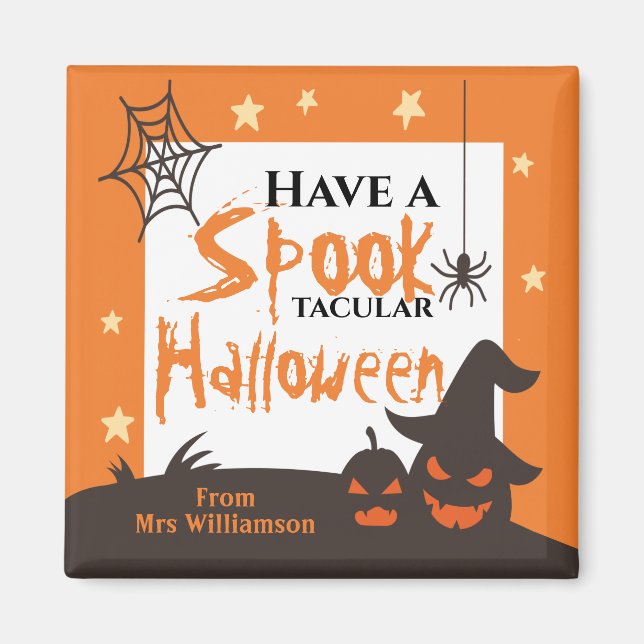 Imán Naranja de Halloween Classroom Spook-Tacular (Frente)
