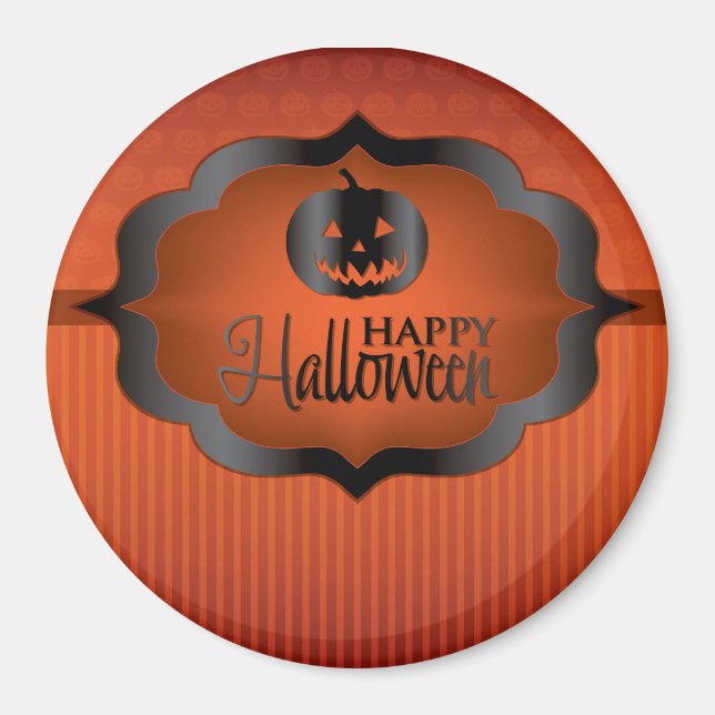 Imán Naranja de Halloween jack o'lantern (Frente)